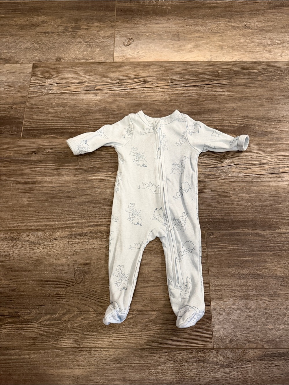 Beatrix Potter Baby Footed One-Piece Pajamas in‎ Light Blue - Soft Zip-Front
